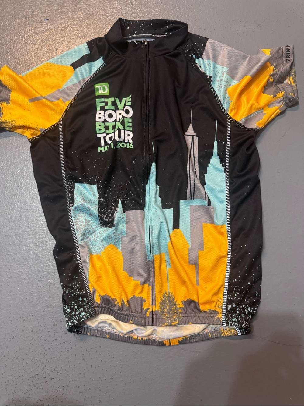 Primal Men's Black Cycling Jersey with Aqua and Lime Graphic